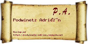 Podwinetz Adrián névjegykártya